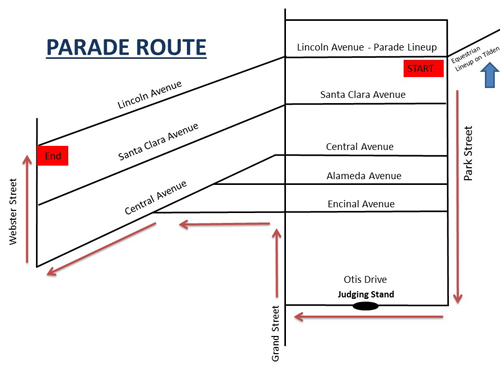 Alameda Parade Map Route